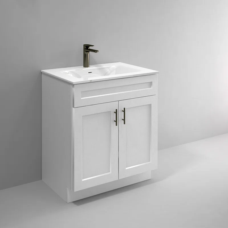30''+Single+Bathroom+Vanity+Base+Cabinet+in+White+Shaker