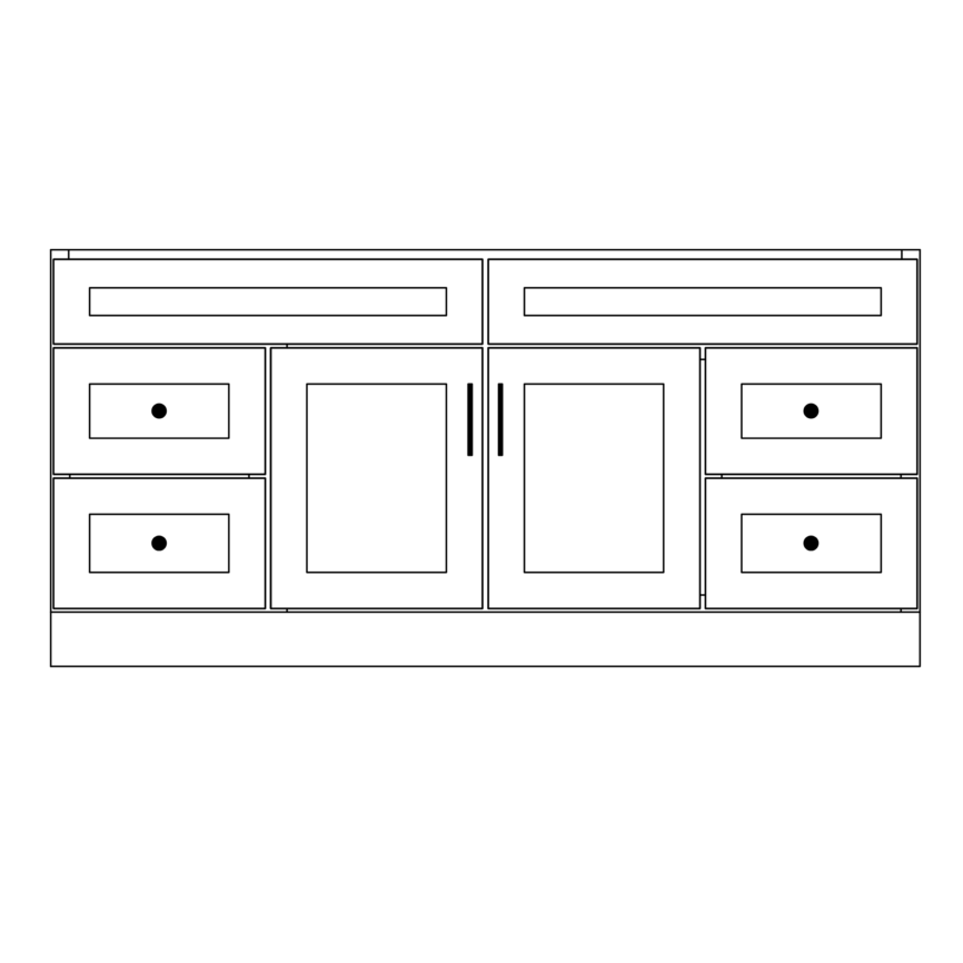 72” Single Sink Bathroom Vanity (SOLID WOOD) – Free Standing With 4 Drawers
